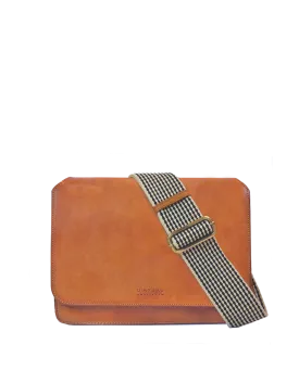 Audrey Cognac Checkered Classic Leather