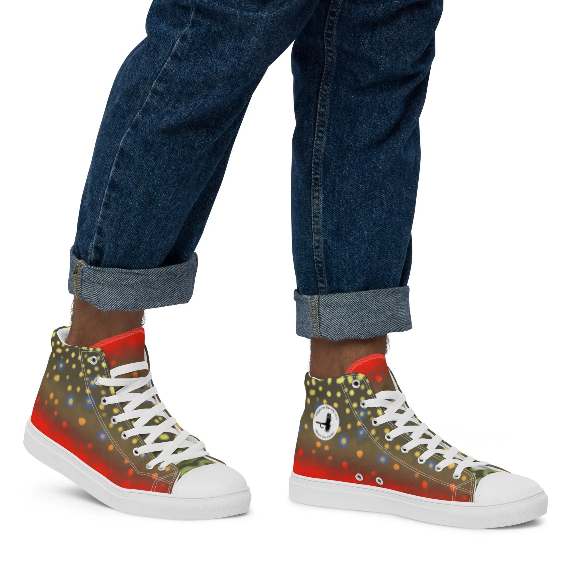 Brook Trout Men’s high top canvas shoes