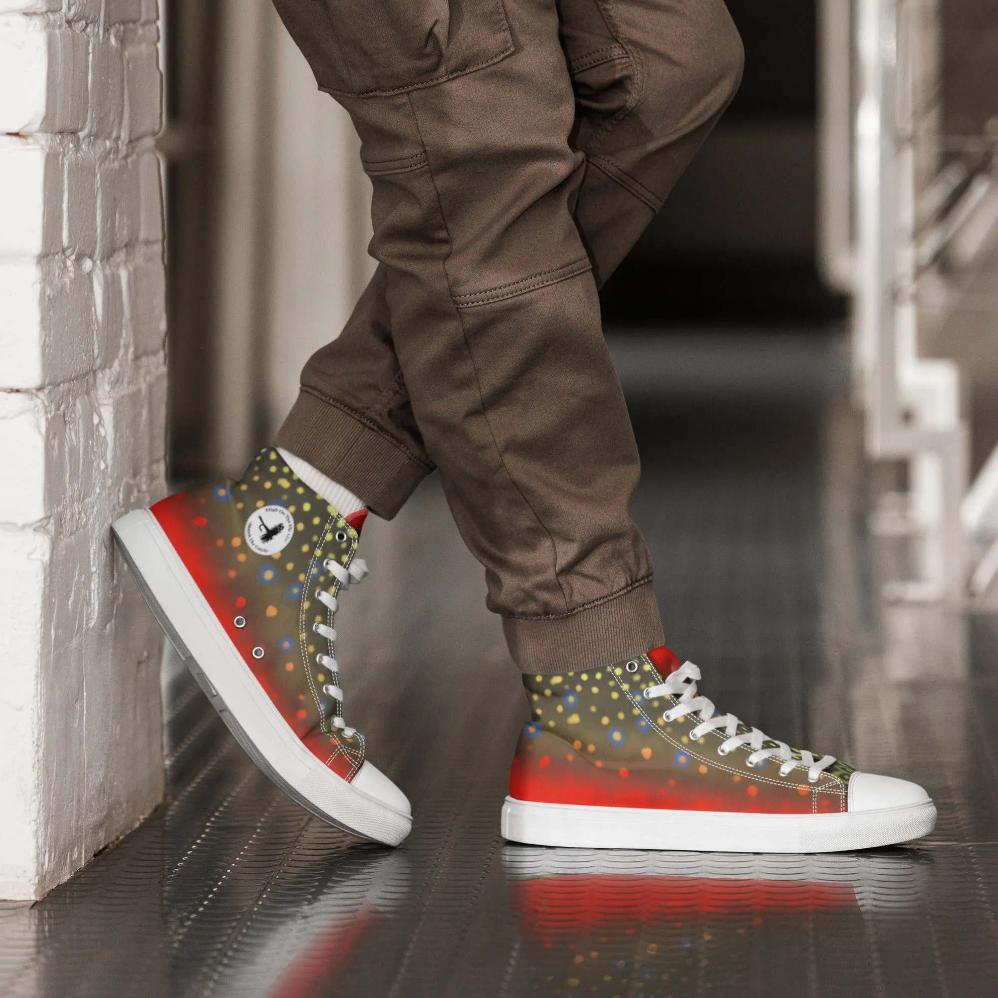 Brook Trout Men’s high top canvas shoes