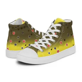 Brown Trout Men’s high top canvas shoes