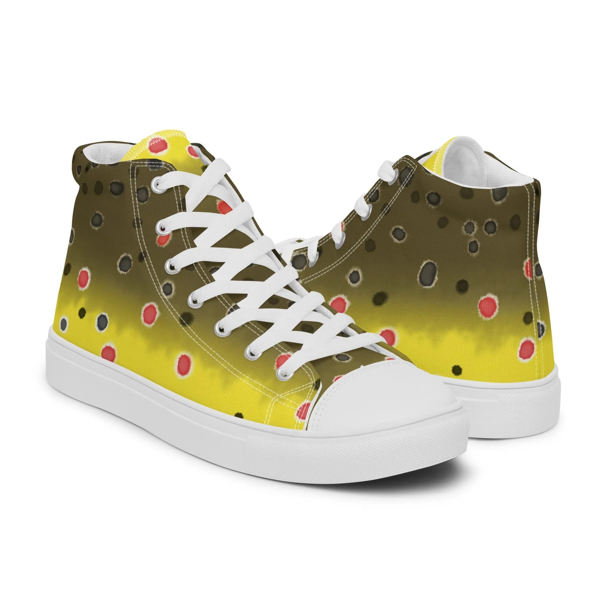 Brown Trout Men’s high top canvas shoes