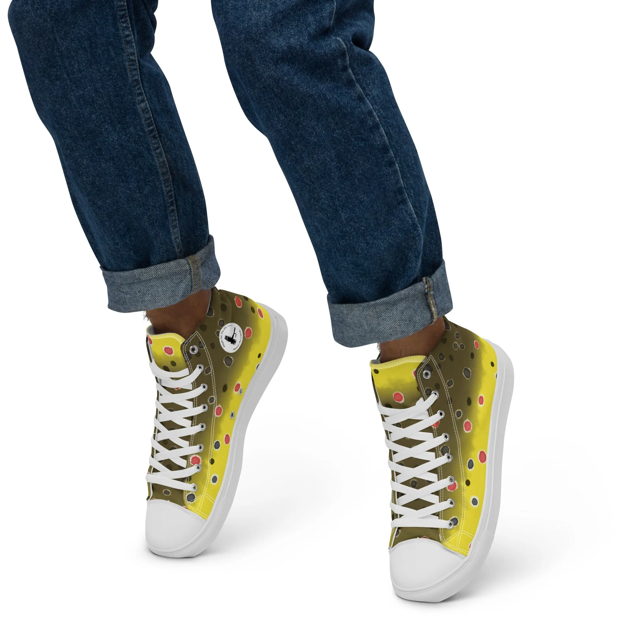 Brown Trout Men’s high top canvas shoes