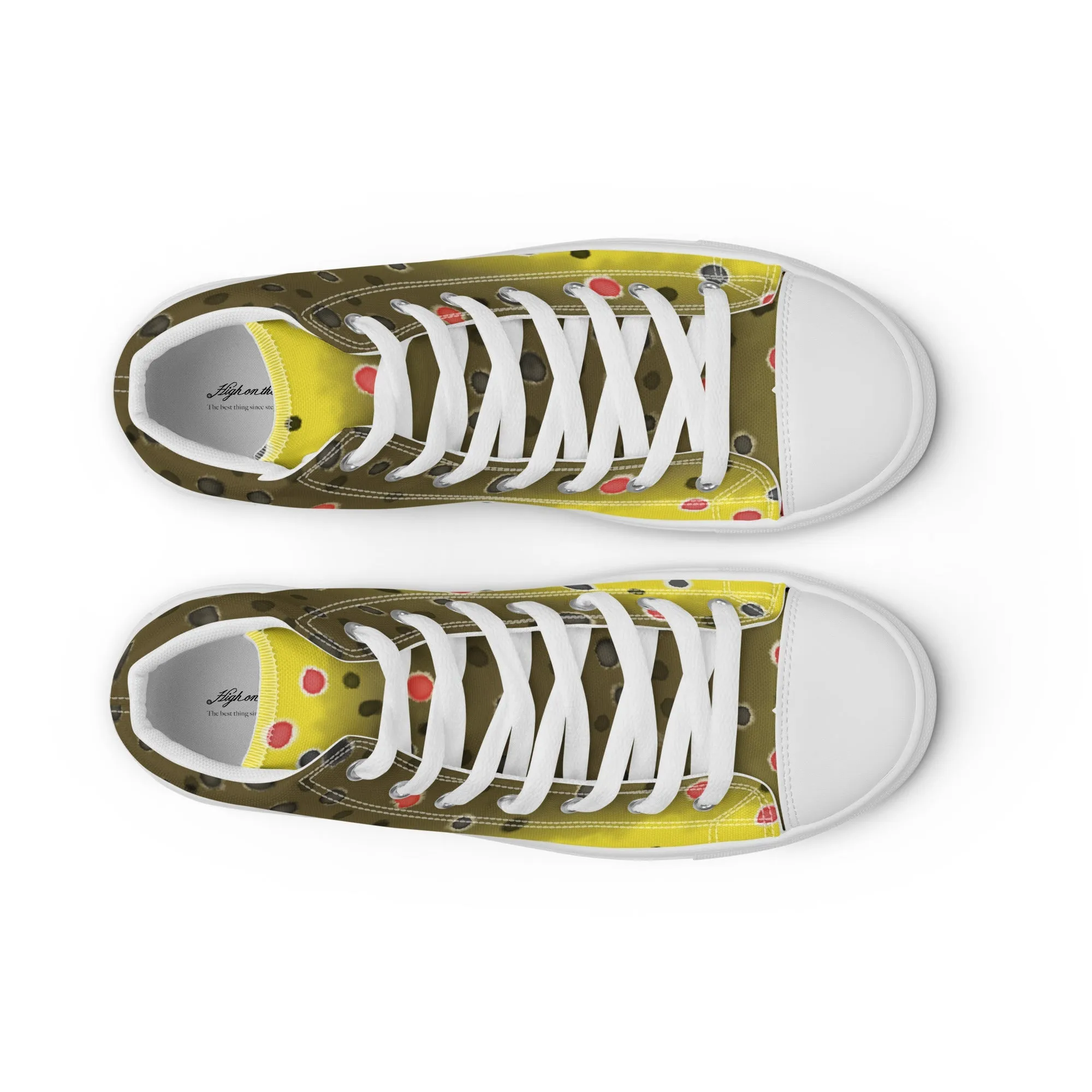 Brown Trout Men’s high top canvas shoes