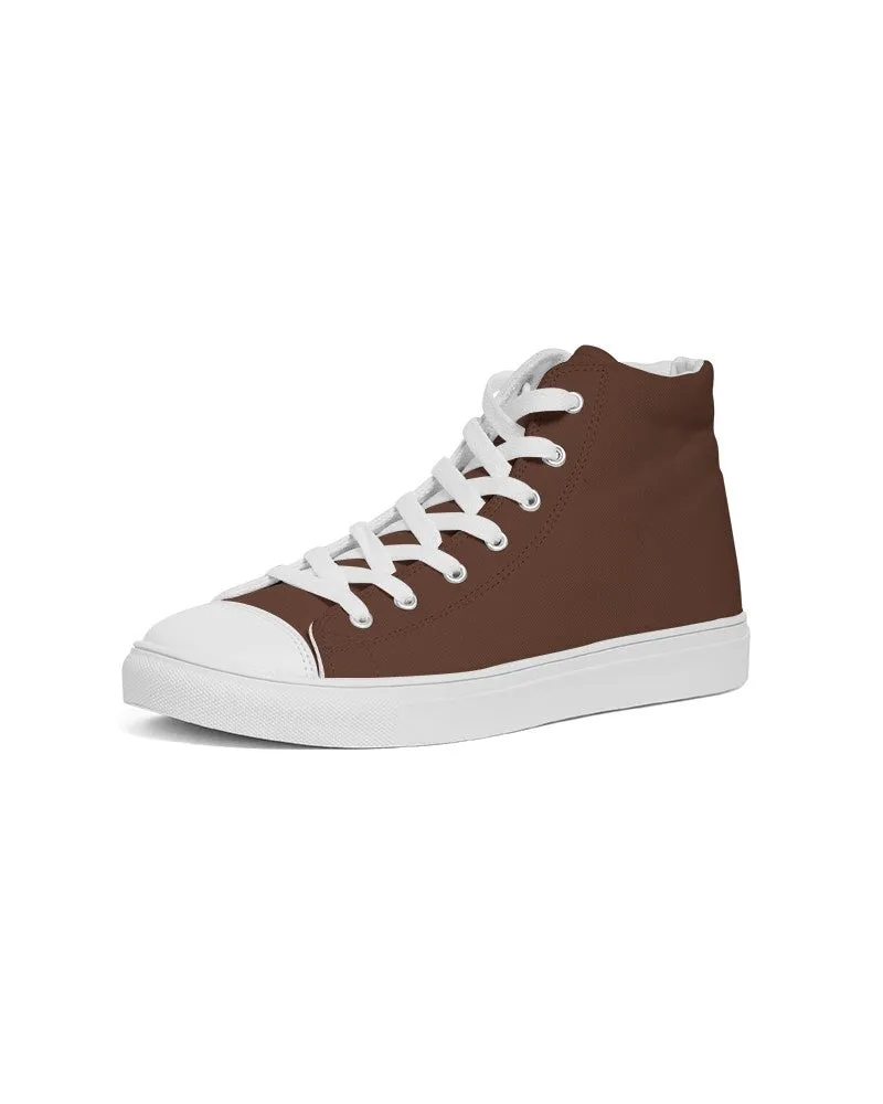 Dark Red Brown Women's High-top Canvas Sneakers | Women's | Dark Pastel Red Brown | C0M60Y60K80
