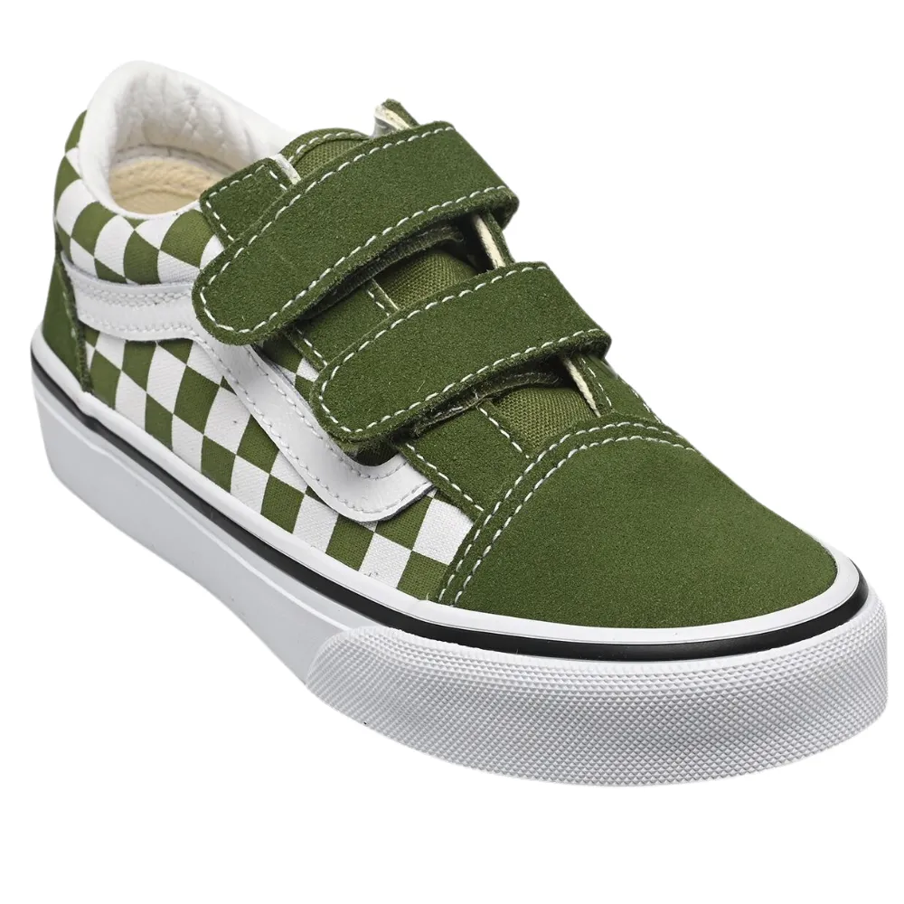 Kids Sk8-Mid Reissue V Color Theory Checkerboard Pesto