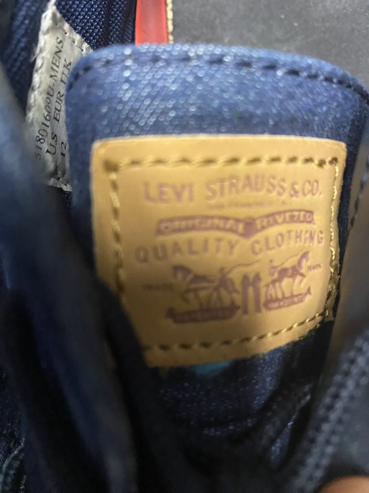 LEVI'S Strauss & Co Blue Denim High Top Chukka Boots Shoes Size 12