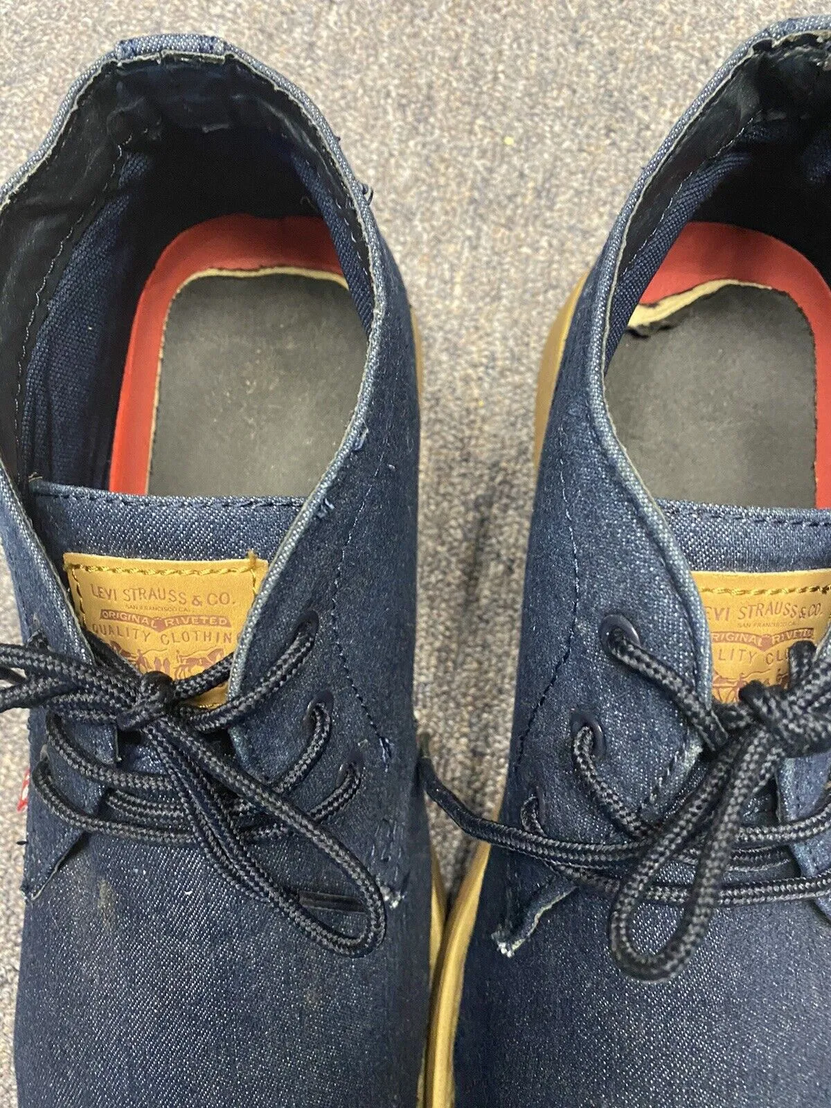 LEVI'S Strauss & Co Blue Denim High Top Chukka Boots Shoes Size 12
