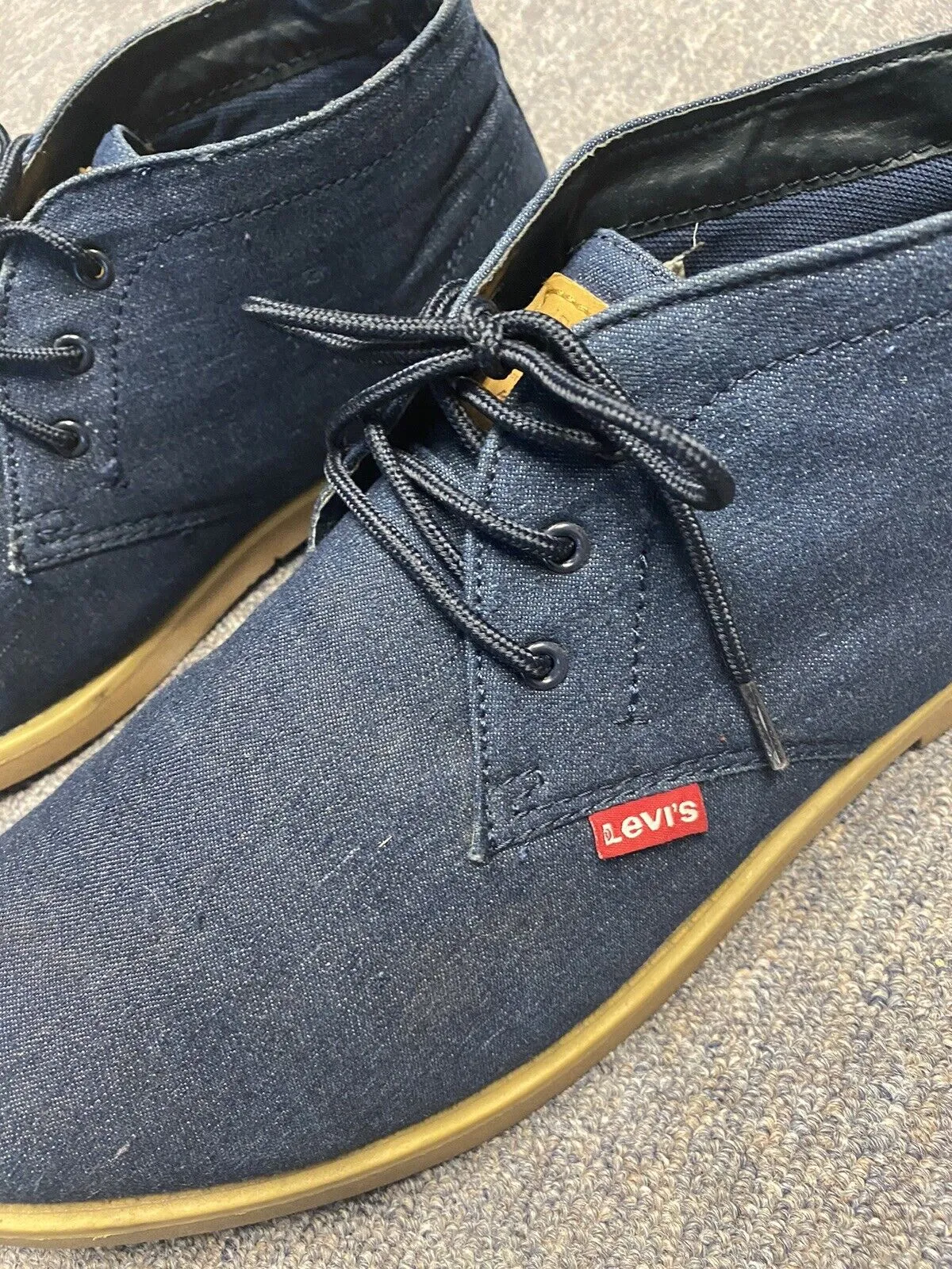 LEVI'S Strauss & Co Blue Denim High Top Chukka Boots Shoes Size 12