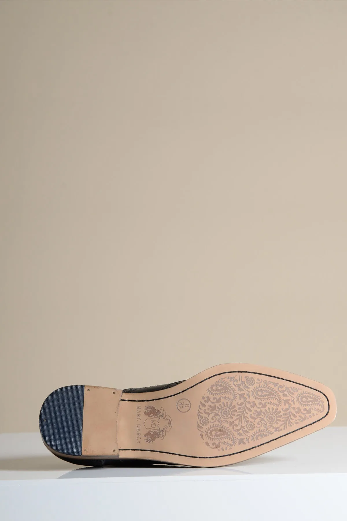 MARCO - Black Grey Leather Wingtip Oxford Shoe