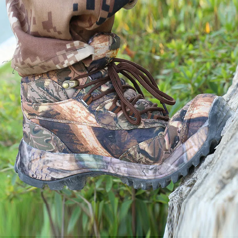 Men’s Side Zip Outdoor Training Camouflage Army Boots | 002