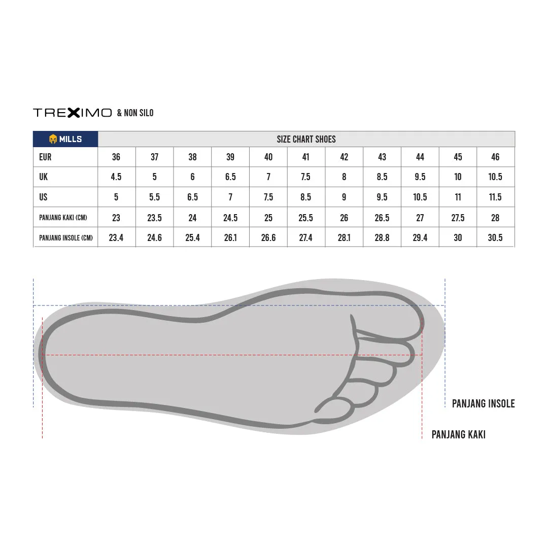 Mills Sepatu Lari Running Shoes Olahraga Treximo Saga Black/White 9100305