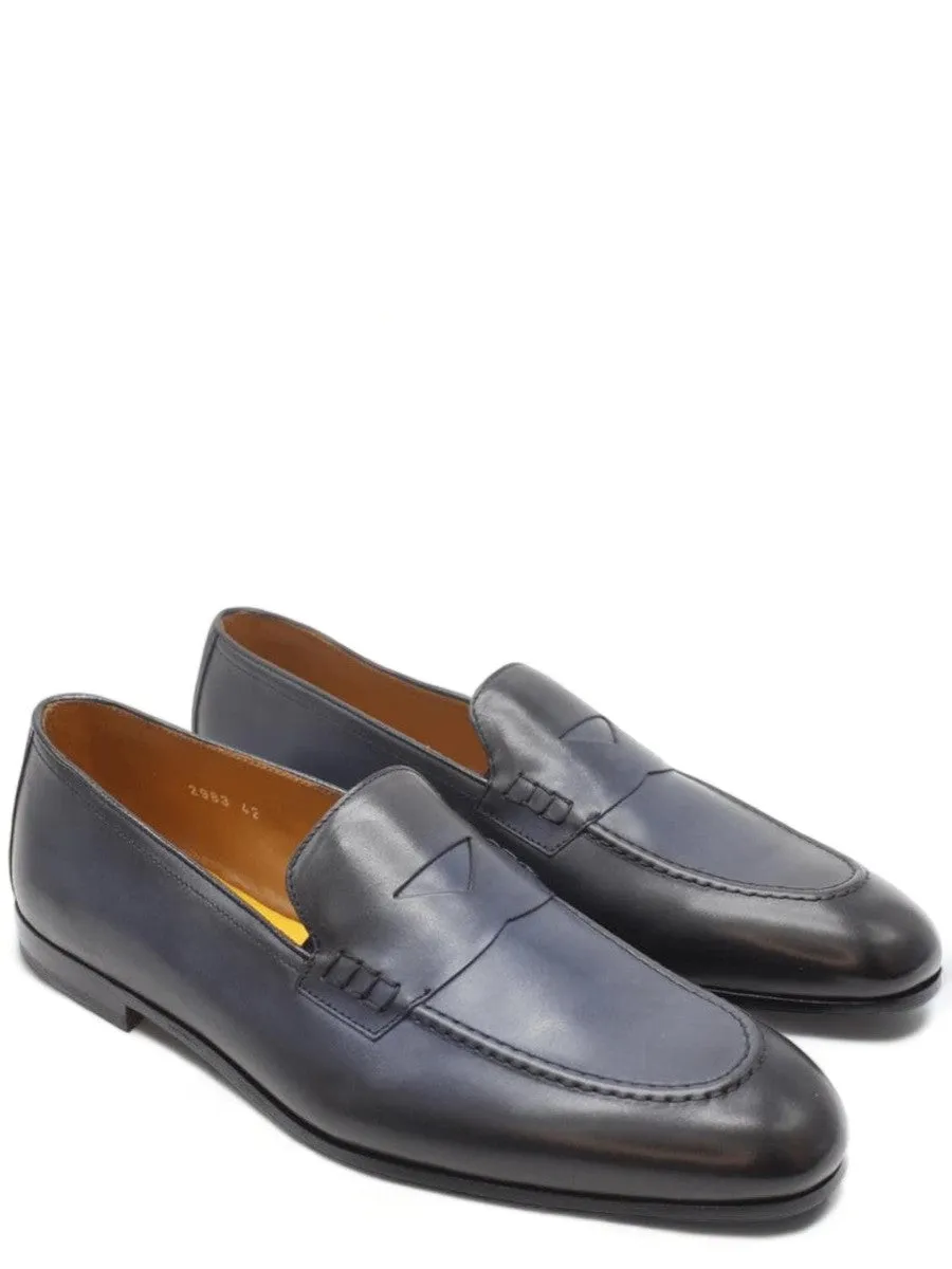 Mocassini con mascherina in pelle Blu