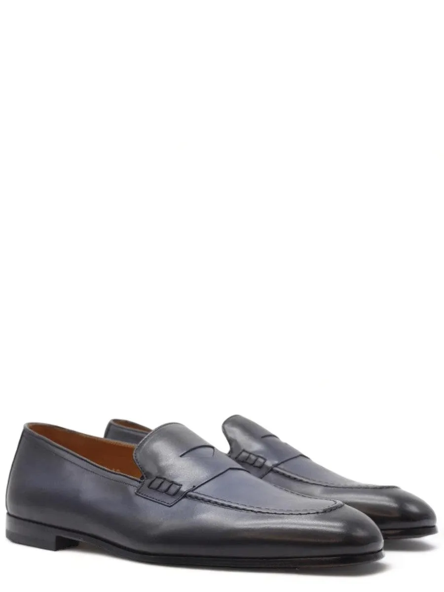 Mocassini con mascherina in pelle Blu