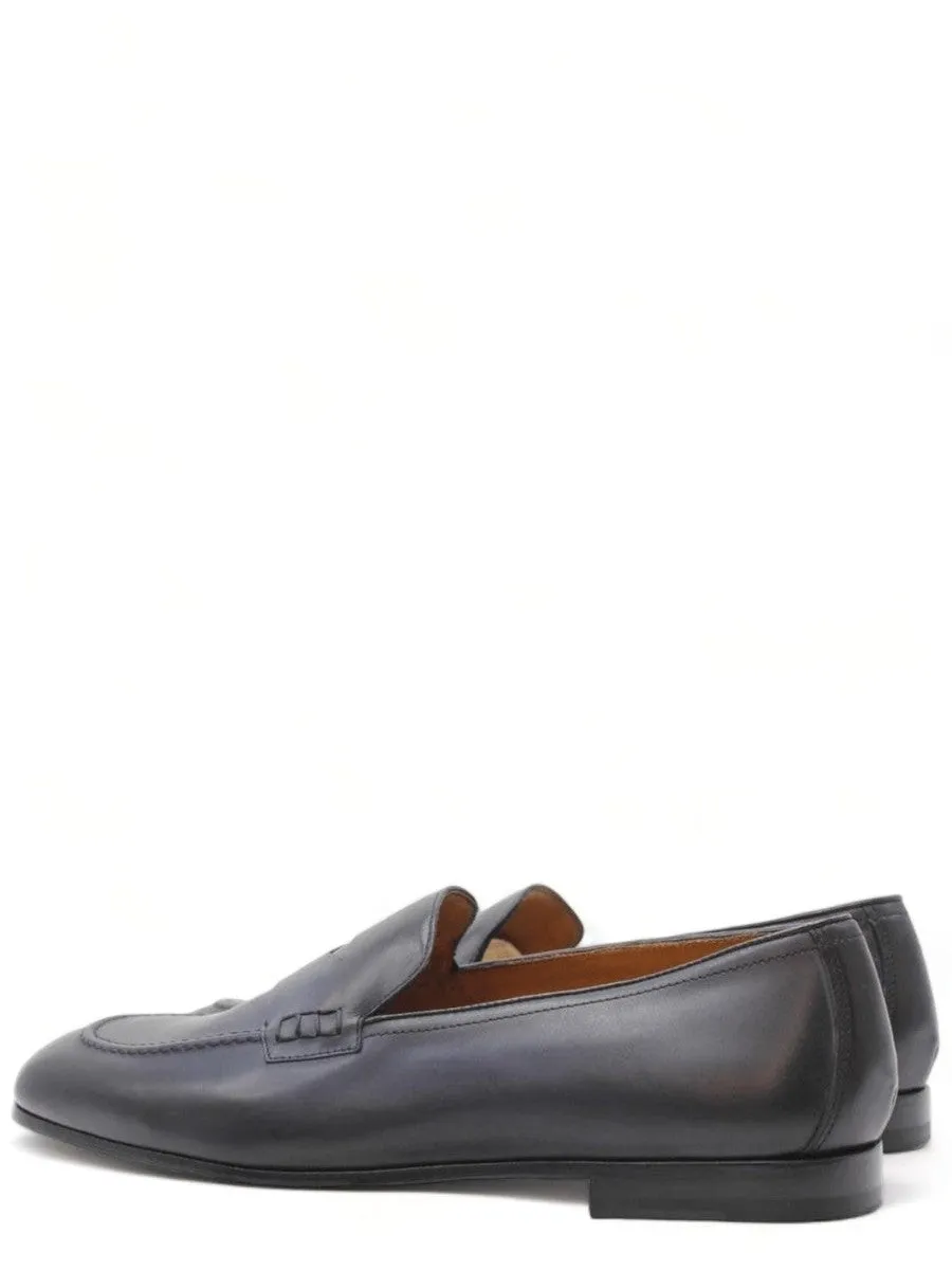 Mocassini con mascherina in pelle Blu