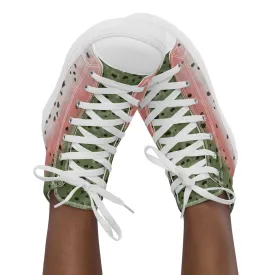 Rainbow Trout Women’s High Top canvas shoes