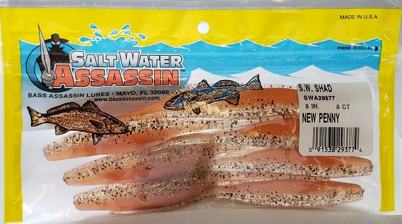 SaltWater Assassin Shad New Penny 5" 8pk