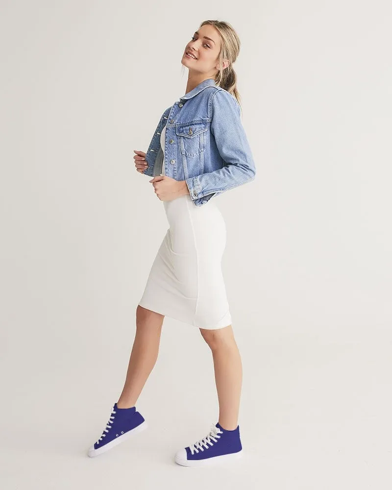 Shaded Blue High-Top Canvas Sneakers | Women's | C100M100Y0K30