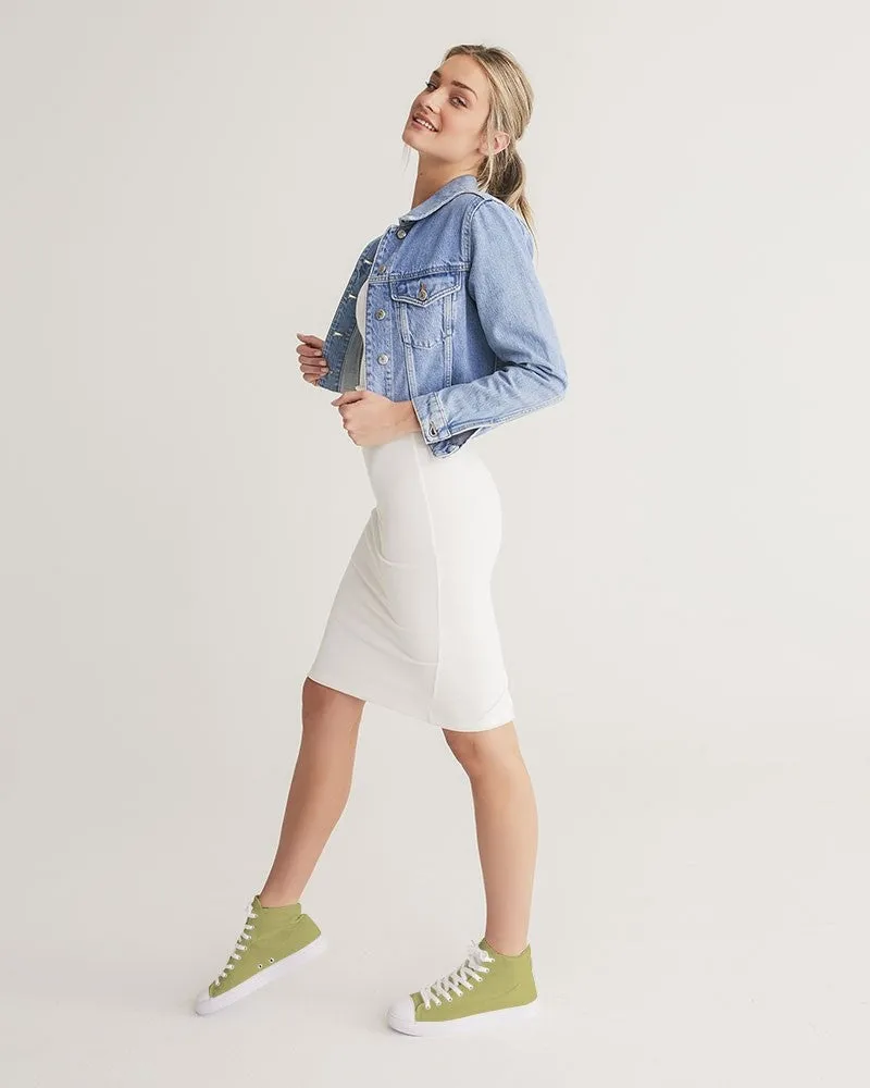 Shaded Pastel Yellow High-Top Canvas Sneakers | Women's | C0M0Y60K30