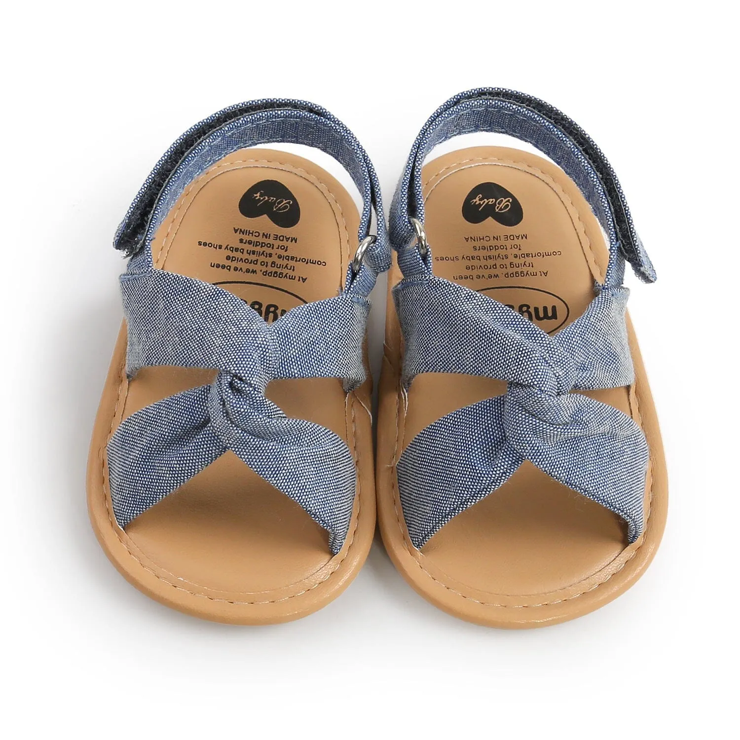 Solid Crossed First Walker Baby Sandals