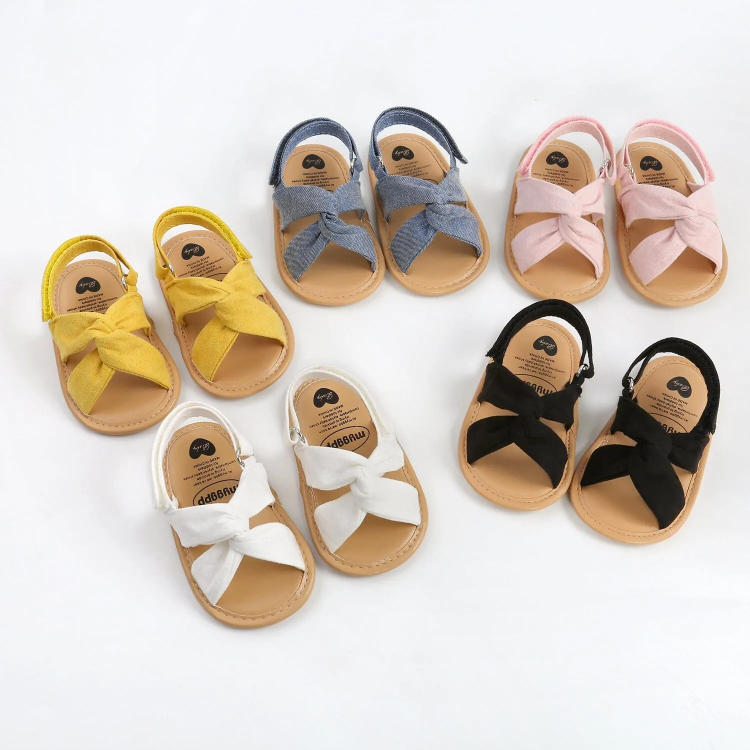 Solid Crossed First Walker Baby Sandals