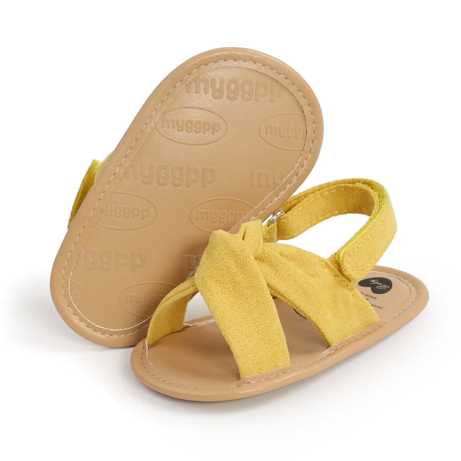 Solid Crossed First Walker Baby Sandals