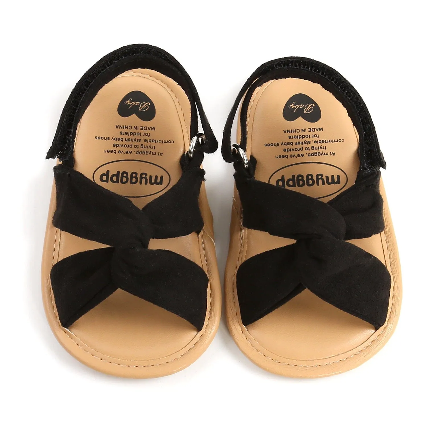 Solid Crossed First Walker Baby Sandals