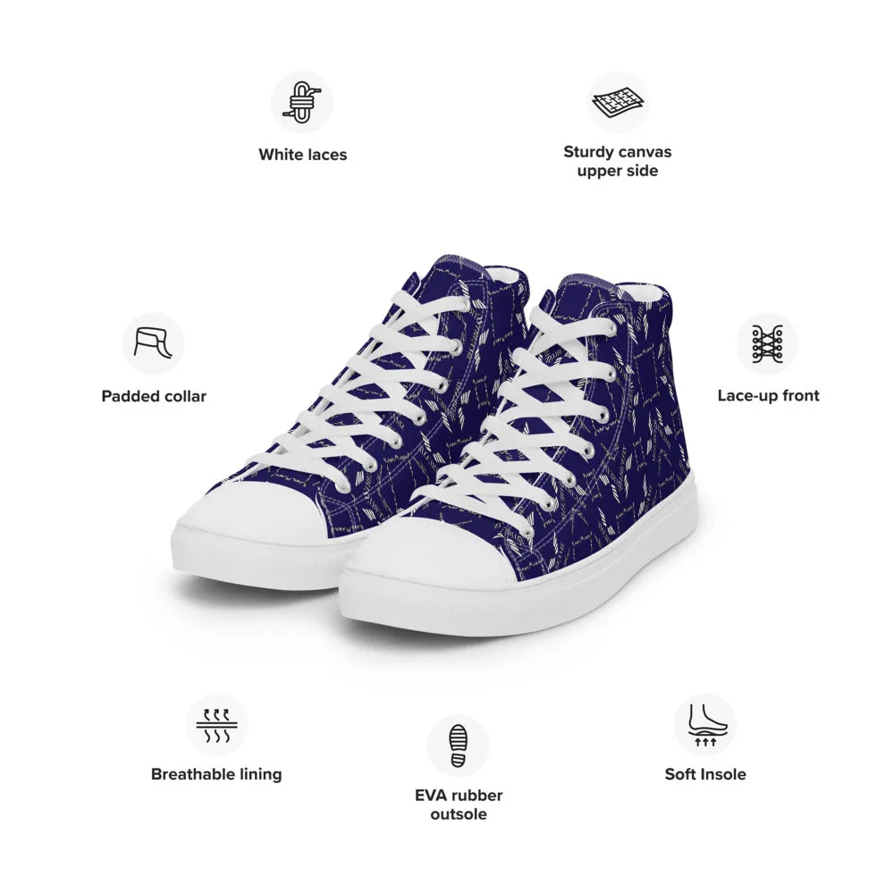 Streamz Blue Diamonds Mens high top canvas shoes