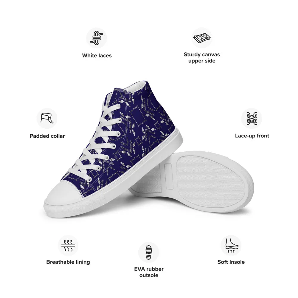 Streamz Blue Diamonds Mens high top canvas shoes