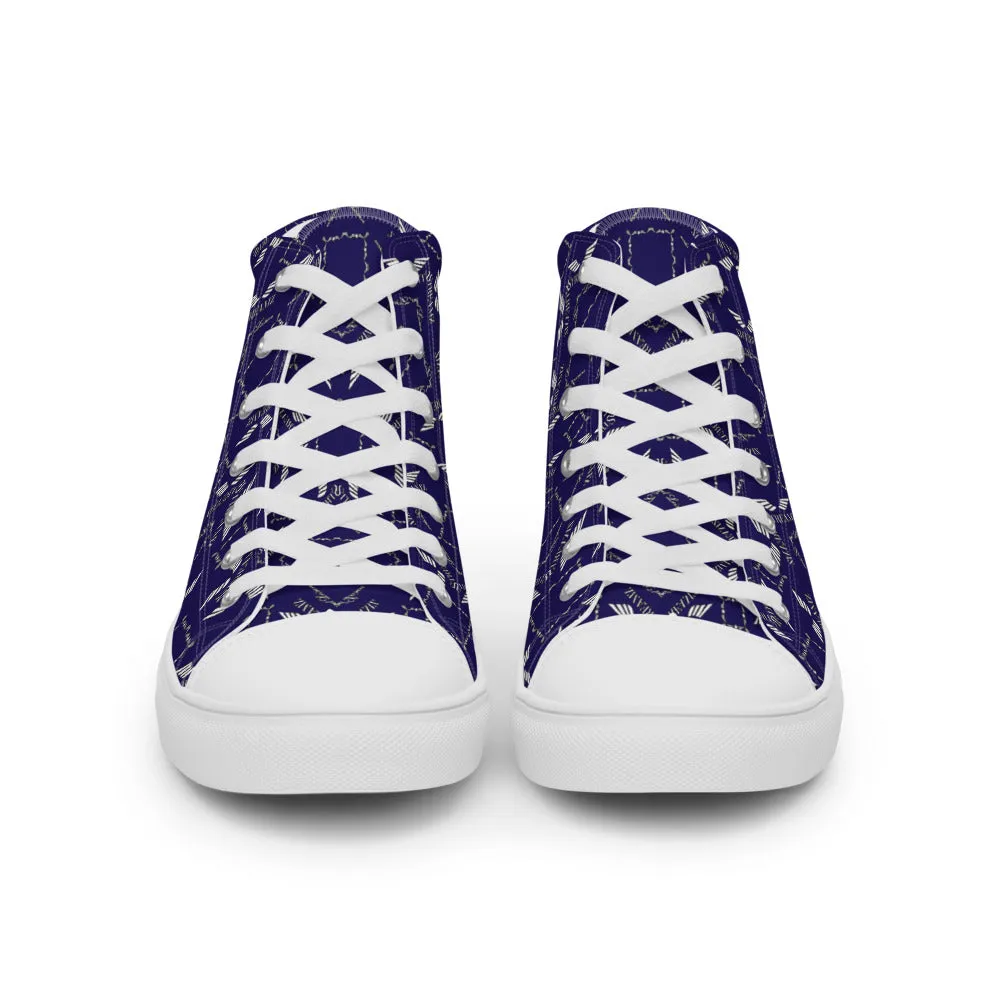 Streamz Blue Diamonds Mens high top canvas shoes