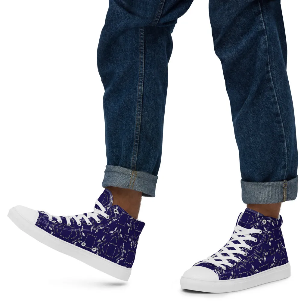 Streamz Blue Diamonds Mens high top canvas shoes