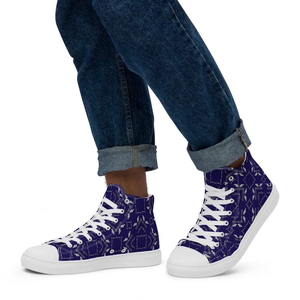 Streamz Blue Diamonds Mens high top canvas shoes