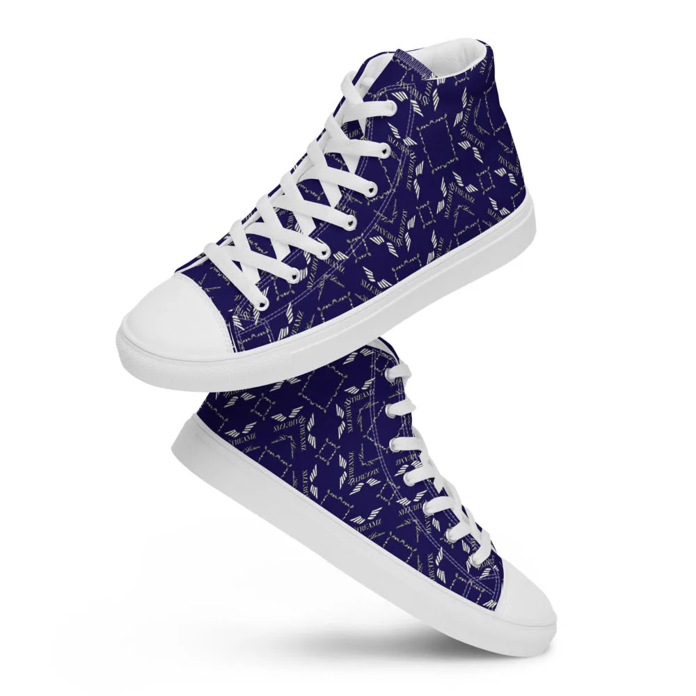 Streamz Blue Diamonds Womens high top canvas shoes