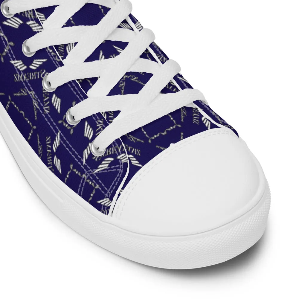 Streamz Blue Diamonds Womens high top canvas shoes
