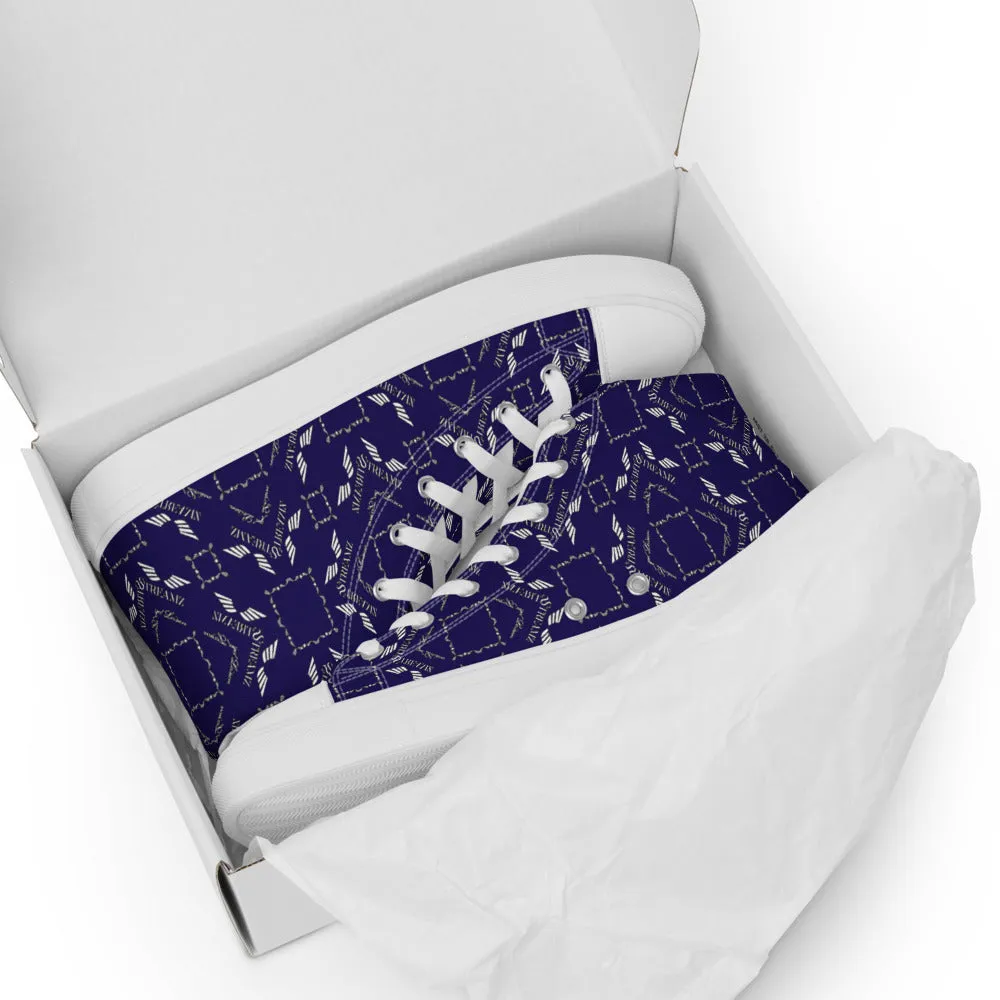 Streamz Blue Diamonds Womens high top canvas shoes