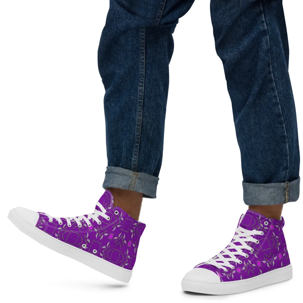 Streamz Purple Luxe Mens high top canvas shoes