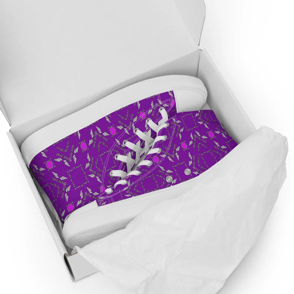 Streamz Purple Luxe Mens high top canvas shoes