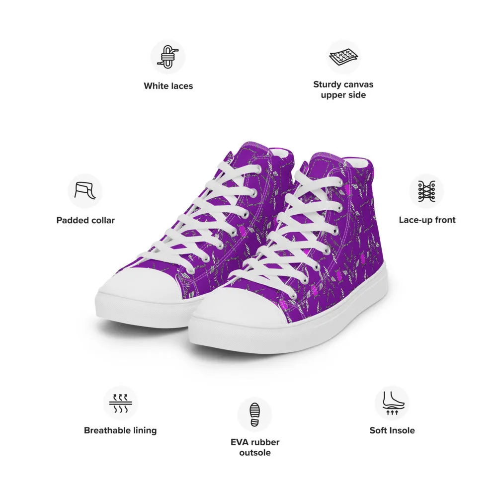 Streamz Purple Luxe Mens high top canvas shoes