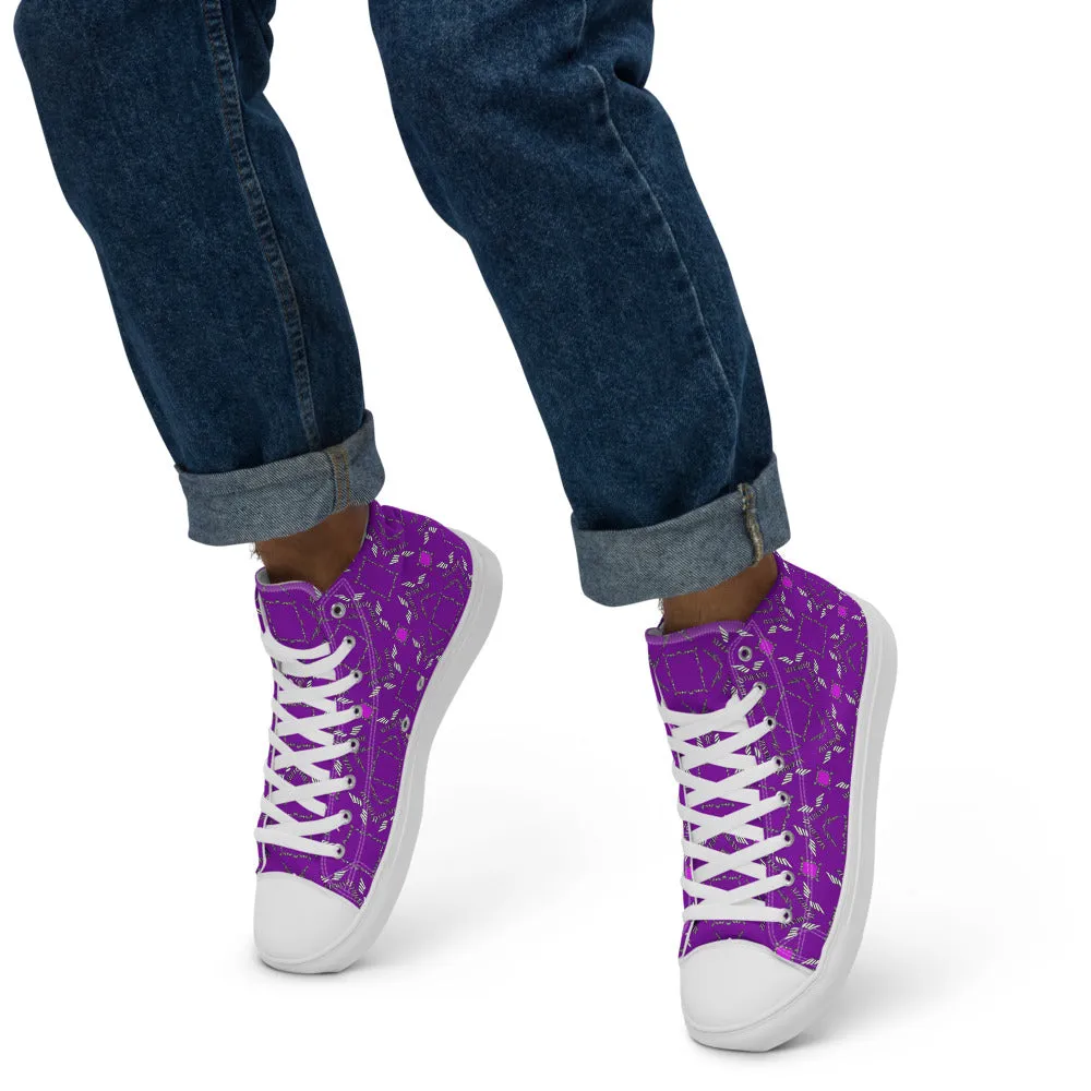 Streamz Purple Luxe Mens high top canvas shoes